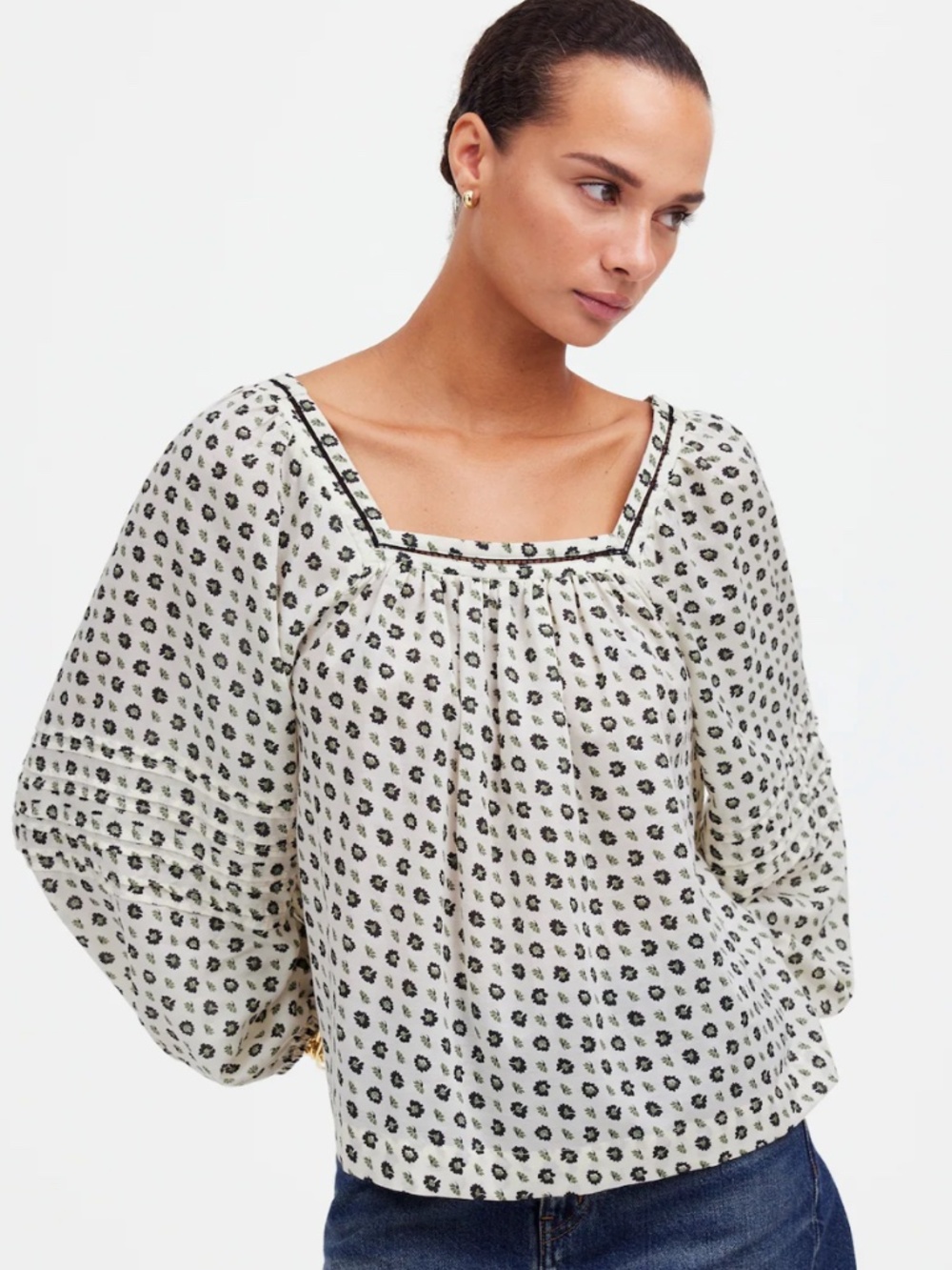 Madewell Square-Neck Long-Sleeve Top